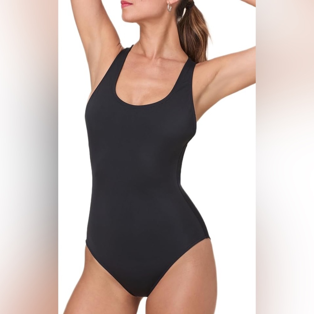 Andie Swim Women’s Tulum One Piece Swimsuit Black Size LT NWT